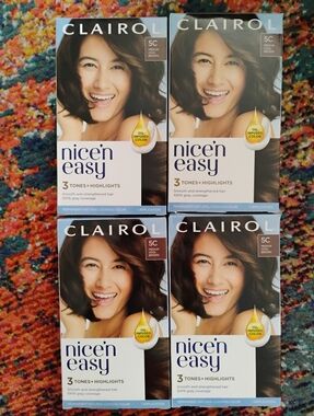 Clairol Nice'n Easy Permanent Hair Color, 5C Medium Cool Brown, Tones,New/Sealed